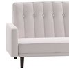 Flash Furniture Stone Faux Linen Split Back Futon Sofa-Wooden Legs HC-1060-STONE-GG